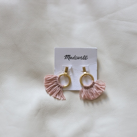 Madewell Brass and Pink Tassel Earrings - Picture 2 of 6